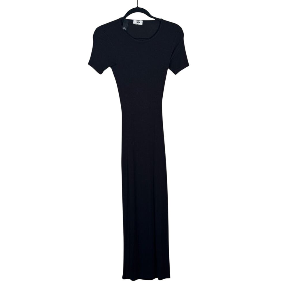 LNA Revolve Black Knit Midi Dress Womens XS Bodycon Baddie Minimalist Classic